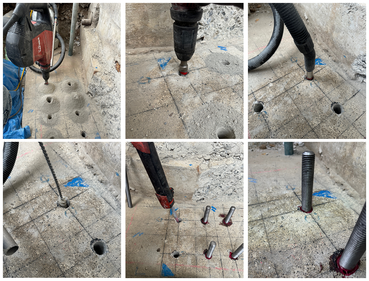 アンカー工事作業風景